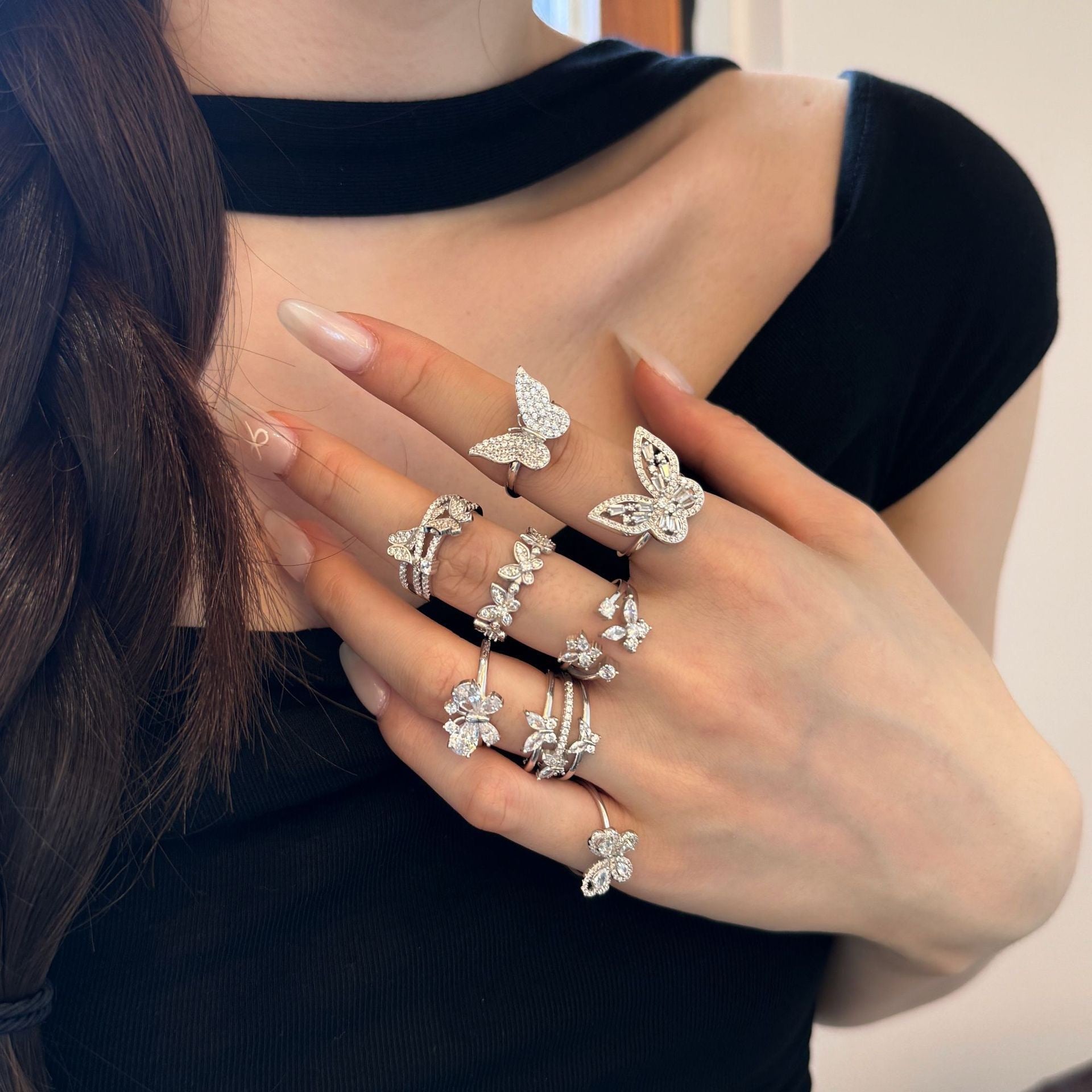 Butterfly Silver Ring Collection