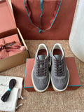 Loro Piana Suede Low-Top Sneakers - Dark Grey
