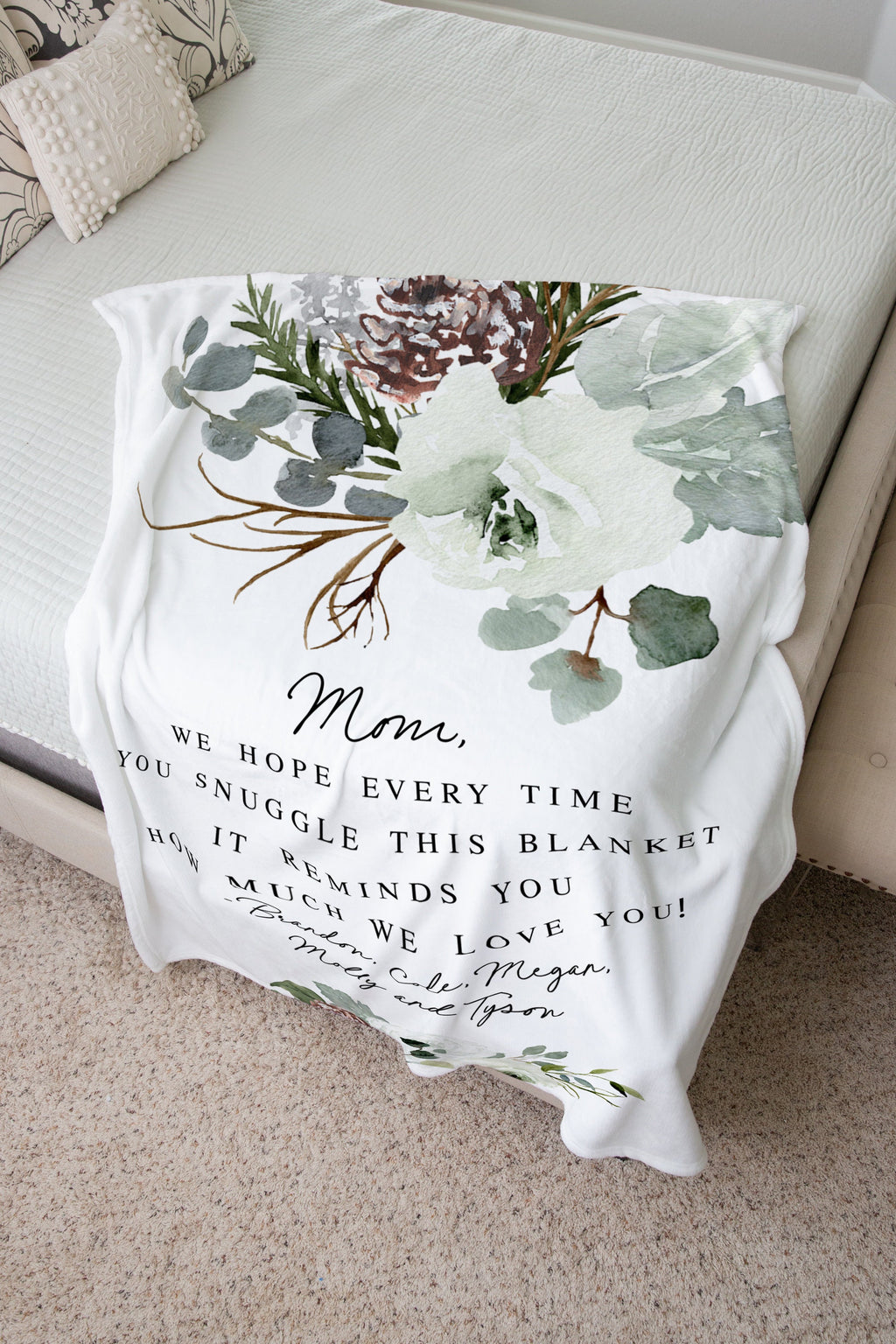Mom Gift from Kids, Grandma Quote, Custom Quote Blanket,  Christmas Blanket, Christmas Present, Personalized Mom Gift