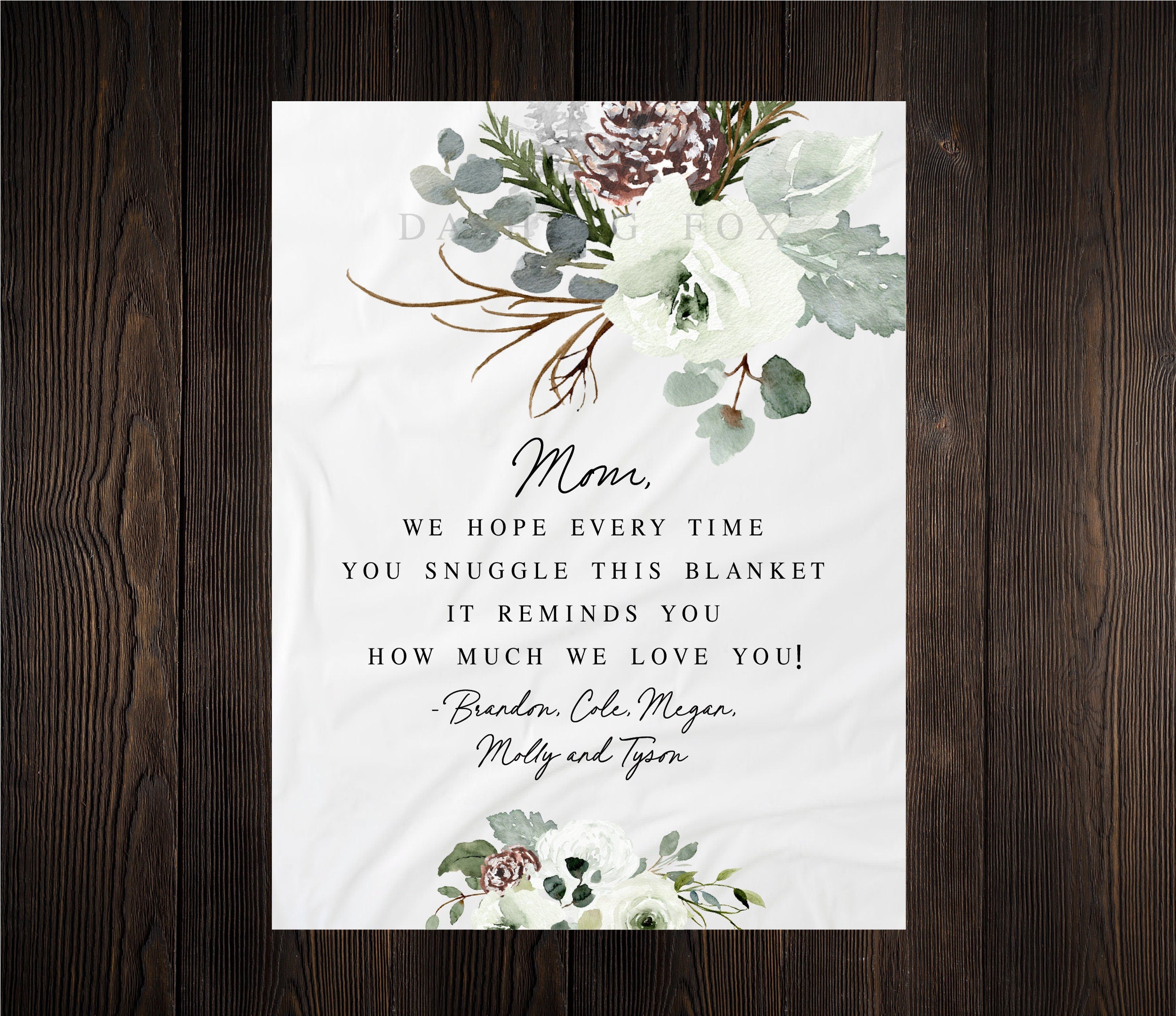 Mom Gift from Kids, Grandma Quote, Custom Quote Blanket,  Christmas Blanket, Christmas Present, Personalized Mom Gift
