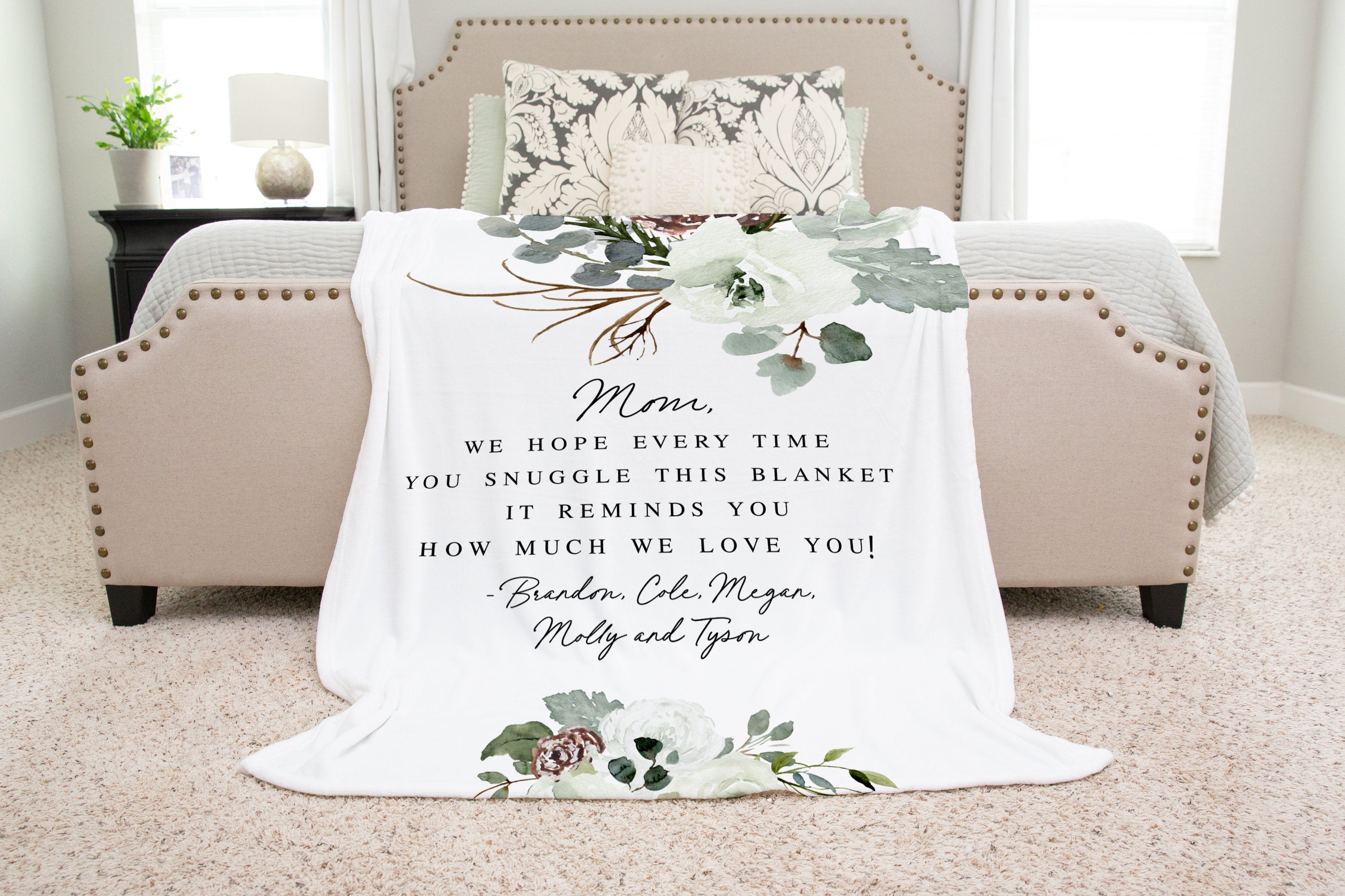 Mom Gift from Kids, Grandma Quote, Custom Quote Blanket,  Christmas Blanket, Christmas Present, Personalized Mom Gift