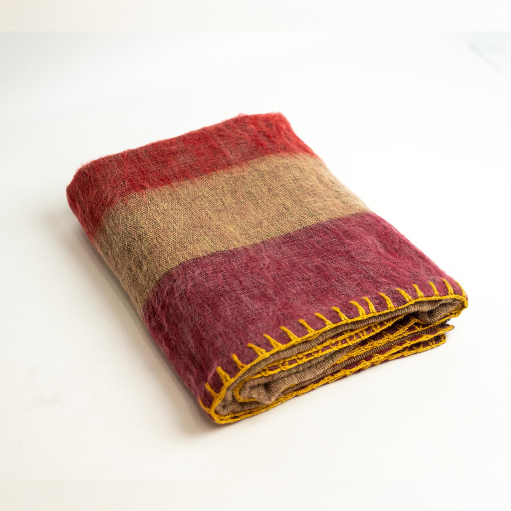 Wool Blanket / Extra Soft Yak Wool Knitted  Blanket / Throw Travel / Lap Blanket / Handmade blanket / Machine Washable ID#SUN