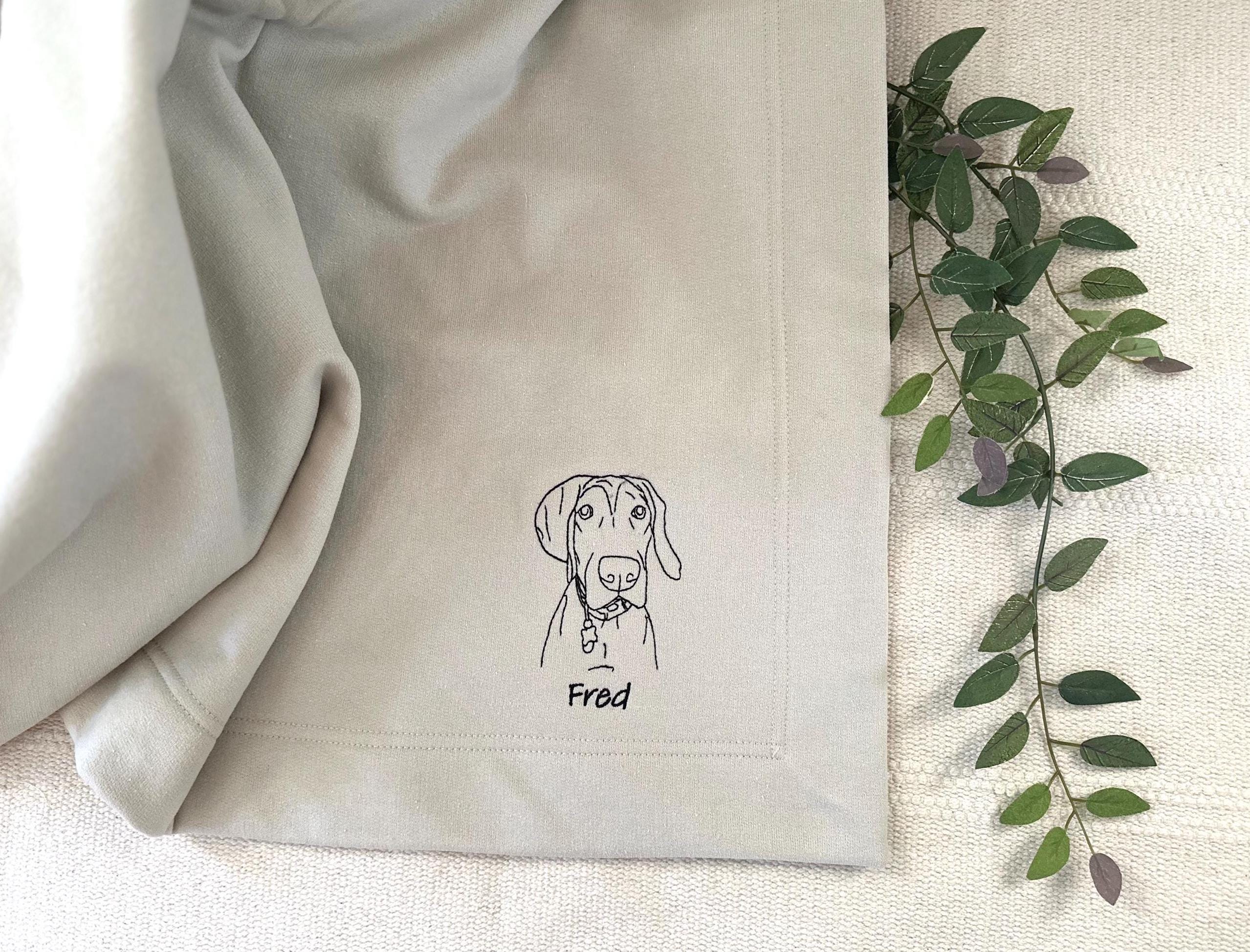 Personalized Embroidered Throw Blanket, Custom Pet Throw Blanket, Customized Dog Embroidered Blanket, Pet Keepsake, Custom Pet Portrait