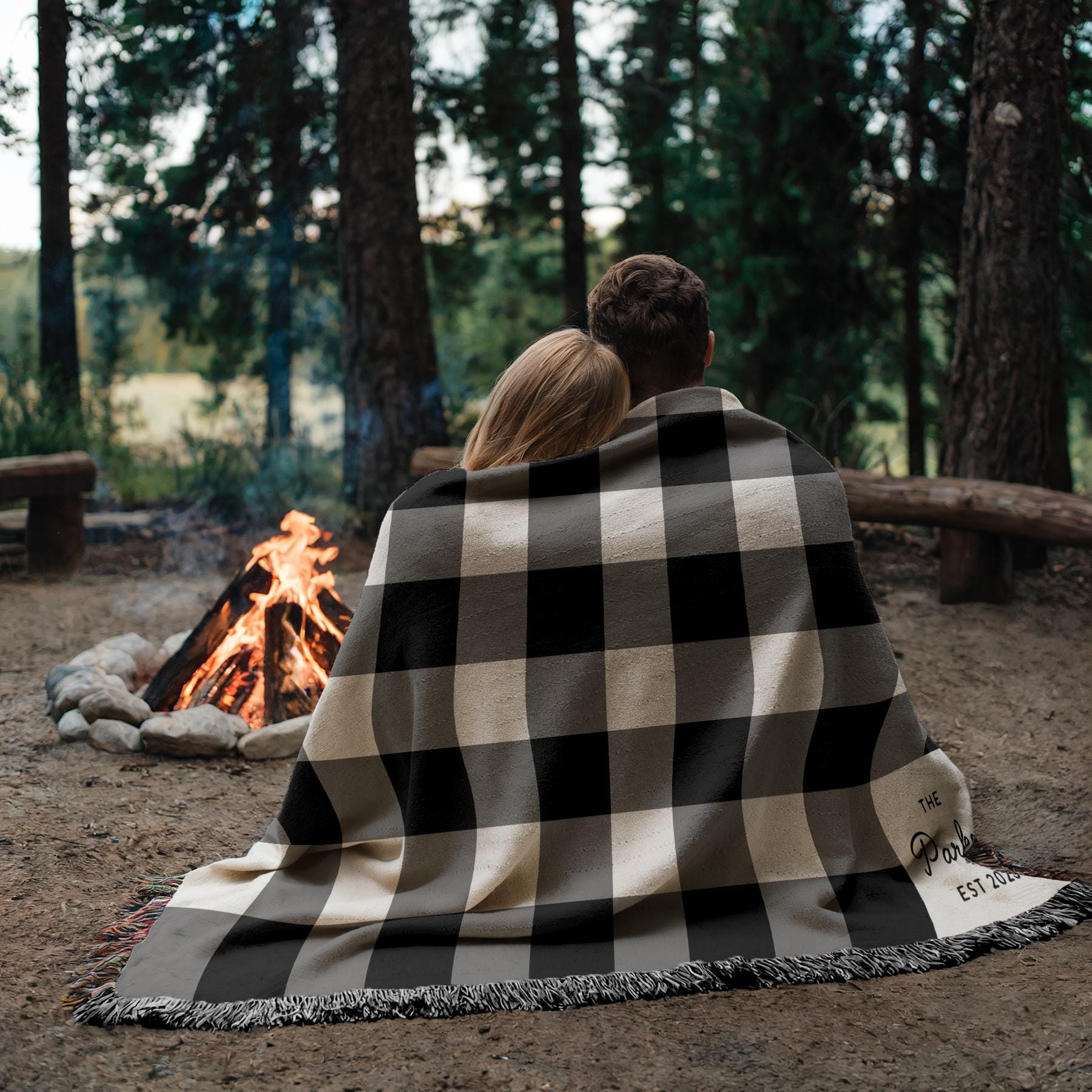 Custom Graduation Gift for High School Grad, Modern Checkered Woven Throw Blanket, Unique Keepsake for Class of 2026, Personalized Name