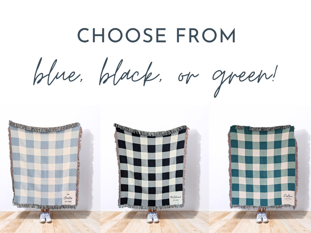 Custom Graduation Gift for High School Grad, Modern Checkered Woven Throw Blanket, Unique Keepsake for Class of 2026, Personalized Name