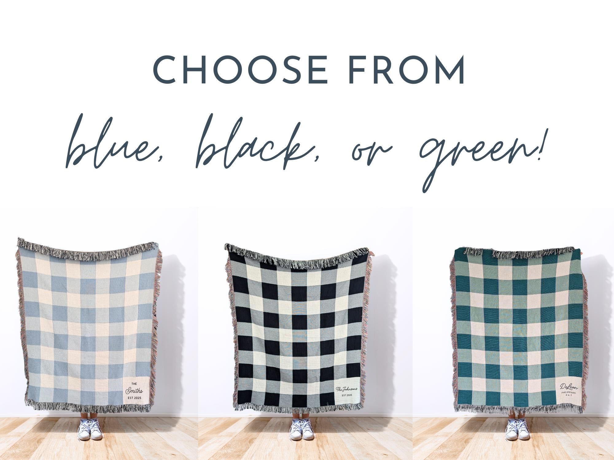 Custom Graduation Gift for High School Grad, Modern Checkered Woven Throw Blanket, Unique Keepsake for Class of 2026, Personalized Name