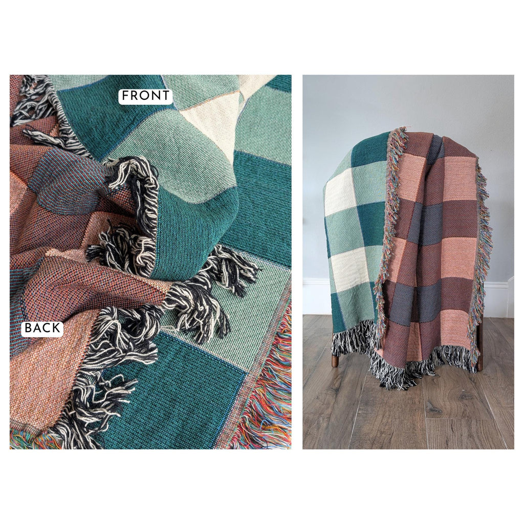 Custom Graduation Gift for High School Grad, Modern Checkered Woven Throw Blanket, Unique Keepsake for Class of 2026, Personalized Name