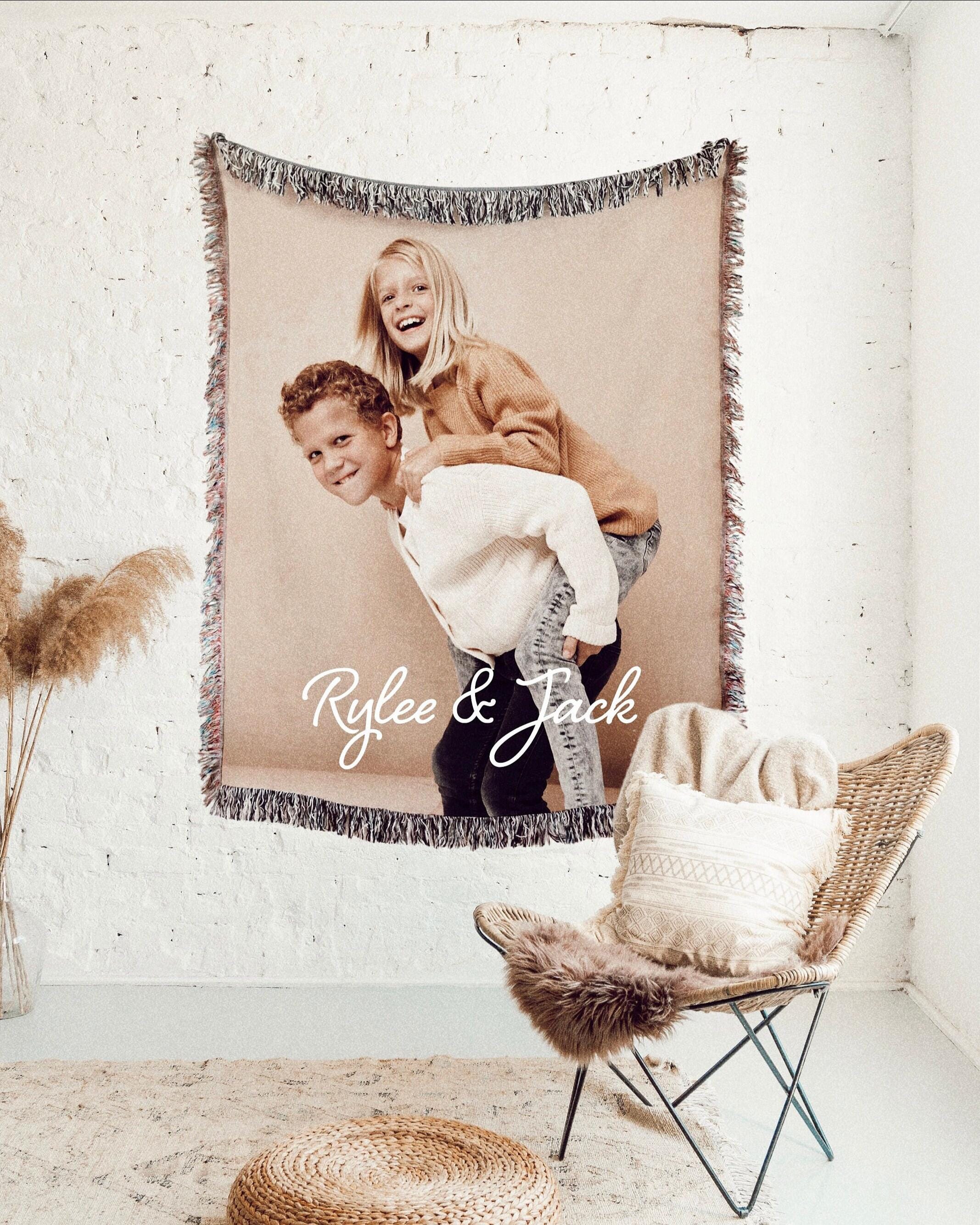 Personalized Dog Photo Blanket -Custom Pet Photo Picture Blanket Pet Name Memorial Dog Loss Cat Gift Photo Blanket with Gift Made in the USA